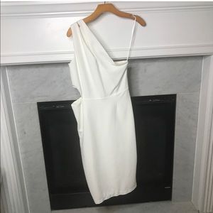 White side cut out dress.